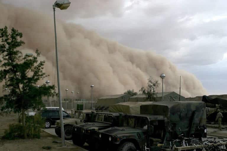 Sandstorm in Iraq, 2005. Photo: Corporal Alicia M. Garcia, US Marine Corps.