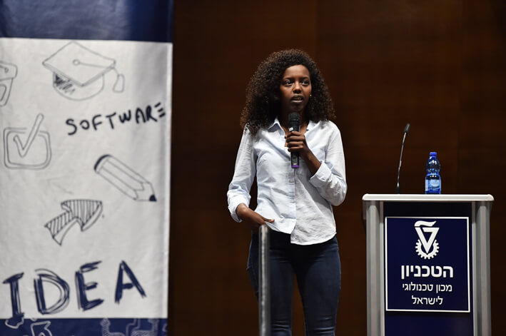Sarah Ngosa at the annual Tech Women 2017 student conference that encourages outstanding female students to choose science and technology studies. Source: Courtesy of the Technion.