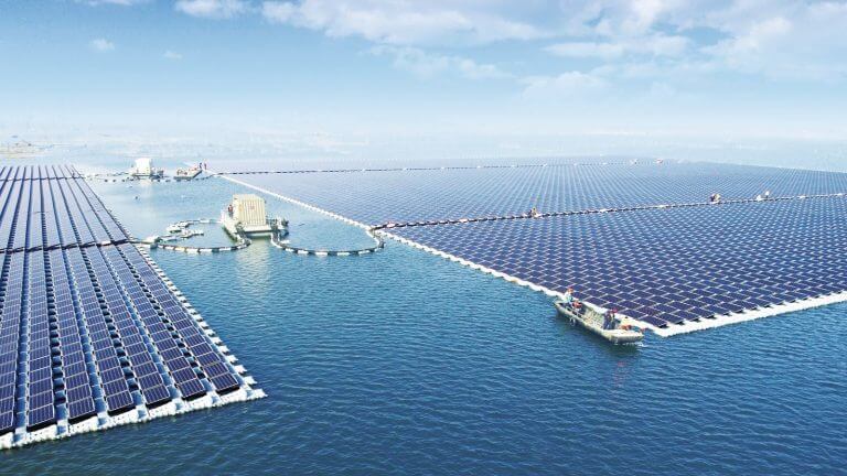 "The largest floating solar farm in the world" - with a production capacity of 40 megawatts (MW) of electricity. Source: PRNewsfoto/SUNGROW Power Supply Co., Ltd.