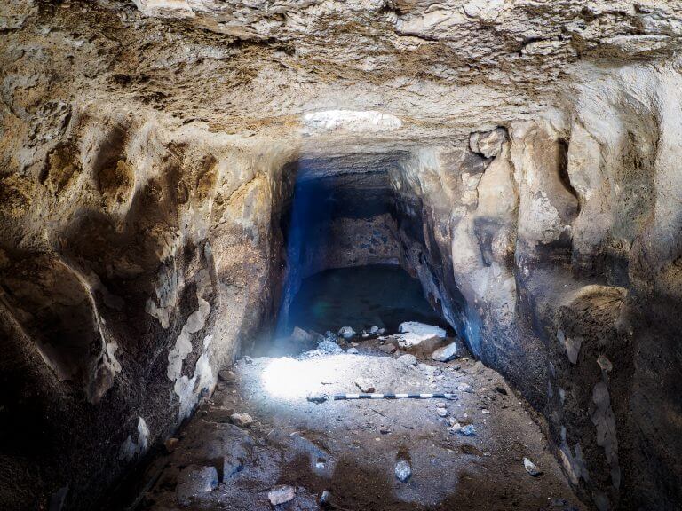 The water reservoir - a view from the inside. Photo: Assaf Peretz, Antiquities Authority.