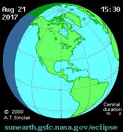 رسوم متحركة لكسوف الشمس الذي سيحدث في 21 أغسطس. الائتمان: سنكلير ناسا / GSFC / AT.