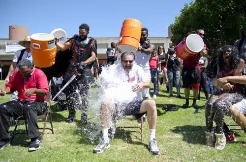 The ALS Ice Bucket Challenge videos made by millions of people, including Formula 1 driver Daniel Ricciardo, have helped raise awareness and raise money for research. Source: San Diego City College.