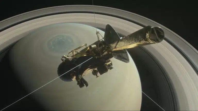 Cassini's imager plunges into the gap between Saturn and its rings, in the final phase of its 20-year mission in space. Source: NASA/JPL-Caltech.