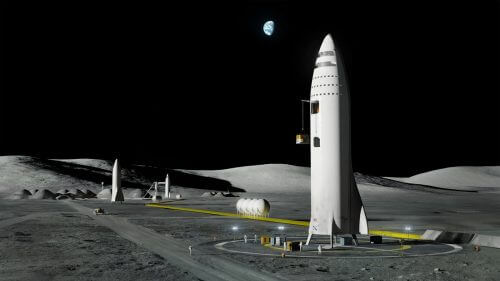 ה-BFR יוכל לבצע גם משימות מאוישות לירח, לא רק למאדים. למעשה, מאסק הסביר, ה-BFR מתוכנן כך שיוכל לנחות על כל פלנטה או ירח במערכת השמש, בין אם יש לו אטמוספירה, או לאו. מקור: SpaceX.