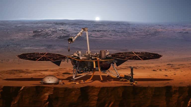 הדמייה של הנחתת אינסייט למאדים. מקור: NASA/JPL-Caltech.