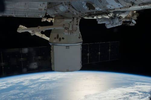 Dragon spacecraft docked with the International Space Station, August 2016. Source: NASA.