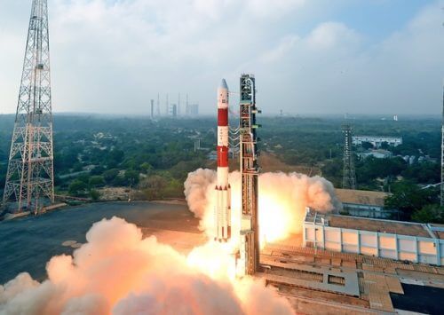 משגר PSLV הודי. ישגר בסוף השנה הנוכחית להק של שלושה לוויינים זעירים של הטכניון. מקור: ISRO.