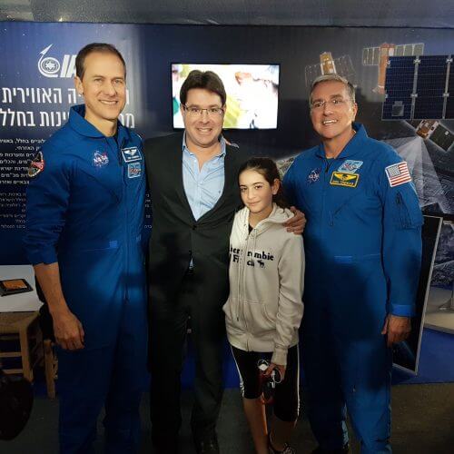 Science Minister Ofir Akunis and NASA astronauts Don Thomas and Thomas Marshburn. (Source: Ministry of Science).