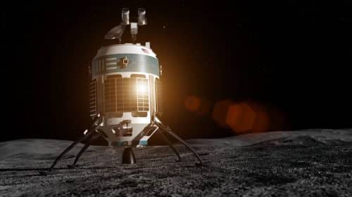 הדמייה של הנחתת ש-Moon Express מפתחת, MX-1E. מקור: Moon Express.
