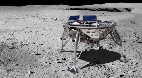 הדמיה של החללית הישראלית לירח. מקור: SpaceIL.
