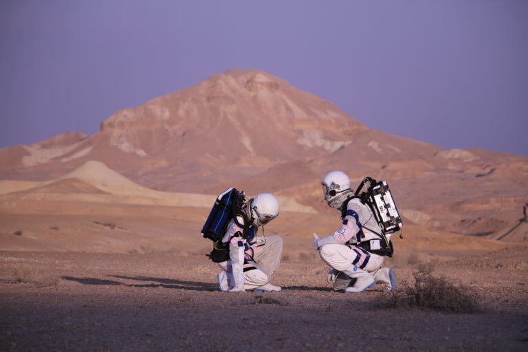 The "Ramonauts" simulate a mission to Mars at Mitzpe Ramon. Photo: Mincha Nofa.