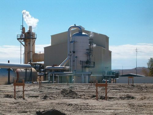 A geothermal station in Nevada in the United States, operated by the Ormat company. Source: Y.S., Wikipedia.