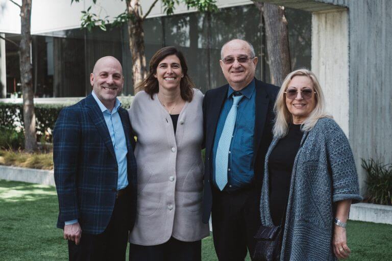 In the photo (from right to left) Dr. Lina Lavie, Technion President Prof. Peretz Lavie, Diller Foundation President Jackie Sapir and CEO of the Friends of the Technion Association in the USA Jeff Richard. Credit: ATS.