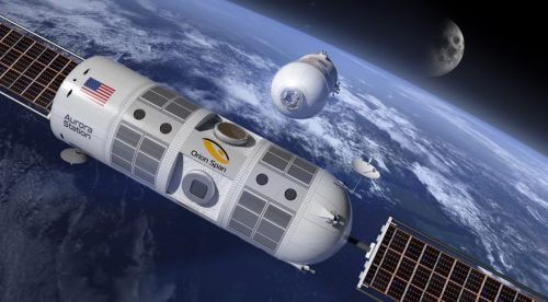 תחנת החלל הפרטית אורורה, שתשמש כמלון בחלל. איור: Orion Span
