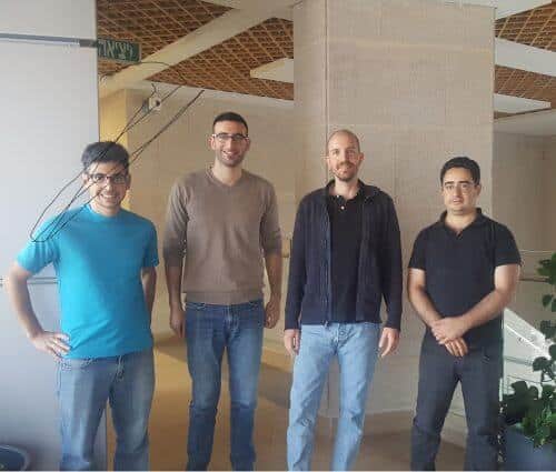 (From right to left) Dr. Tomer Michaeli, Dr. Yoav Shechtman, Elias Naama and Dr. Lucian Weiss. Photo: Technion Spokesperson