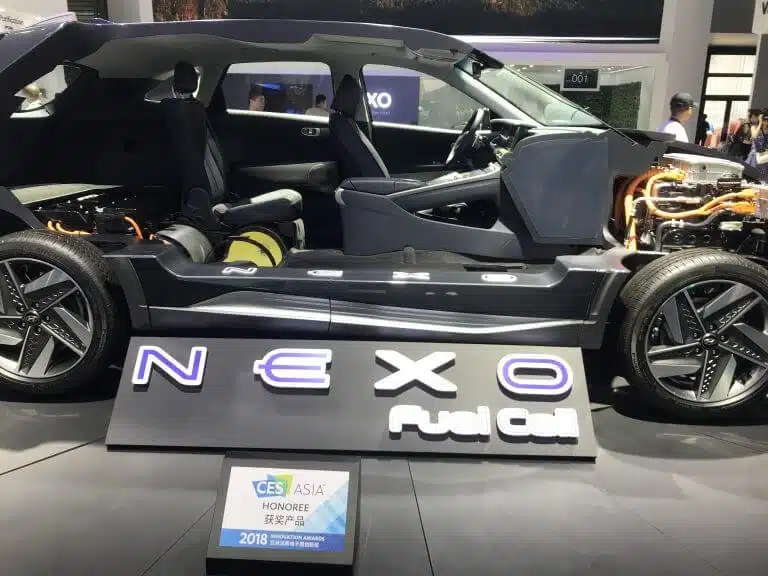 A model of a hydrogen-powered car at the CES ASIA 2018 exhibition held in Shanghai in June 2018. Photo: Avi Blizovsky