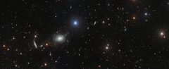 הרבה גלקסיות זוהרות ממלאות את התמונה העשירה הזאת שצולמה באמצעות טלסקופ הסקר VLT של ESO, טלסקופ מתקדם של 2.60 מטר שתוכנן לסקור את השמיים באור נראה. התכונות של הגלקסיות הרבות שמפוזרות על פני התמונה מאפשרות לאסטרונומים לחשוף את הפרטים הכי עדינים של מבנה הגלקסיות.