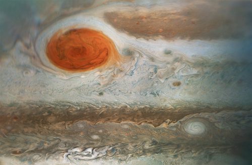 Jupiter's Red Spot as imaged by NASA's Juno spacecraft. Photo: NASA/JPL-Caltech/SwRI/MSSS/Kevin M. Gill