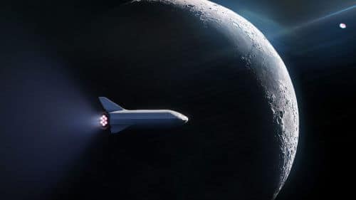 صاروخ Big Falcon - منصة إطلاق مشتركة مع سفينة فضاء طورتها شركة SpaceX والتي سيطير عليها الملياردير الياباني يوساكو مازاوا في مدار حول القمر. الصورة: سبيس إكس