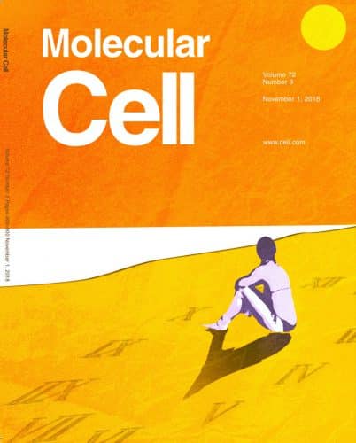 الرسم التوضيحي: غلاف مجلة Molecular Cell التي خصصت صفحة غلافها للأبحاث الإسرائيلية