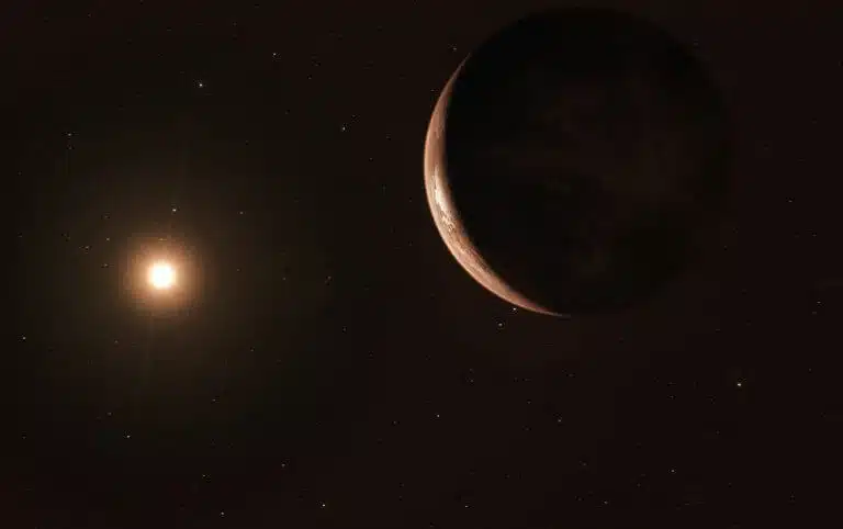 כוכב הלכת החזוי בעל מסה של פי 3.2 מכדור הארץ מקיף את הננס האדום המכונה כוכב ברנרד. איור: ESO