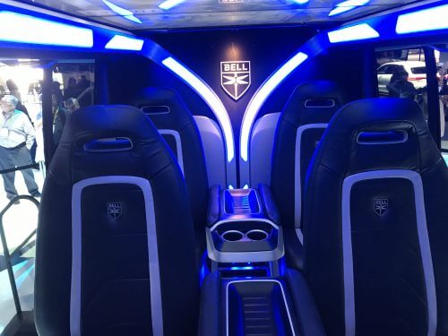 The interior design of Bell's Nexus flying taxi at CES. Photo: Avi Blizovsky