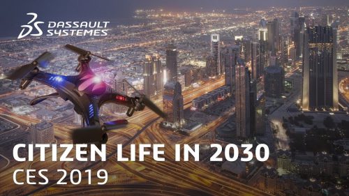 الحياة في عام 2030 وفقًا لشركة Dassault Systems. لقطة شاشة من الفيديو على قناة الشركة على اليوتيوب.