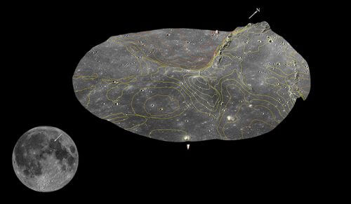 The area where the Genesis spacecraft will land on the moon, in the northeastern part of the "Sea of ​​Calm" not far from Apollo 15 and 17. Courtesy of Prof. Oded Aharonson, Weizmann Institute