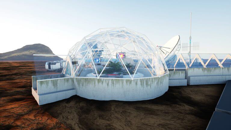 An edible plant greenhouse on Mars. Image: shutterstock