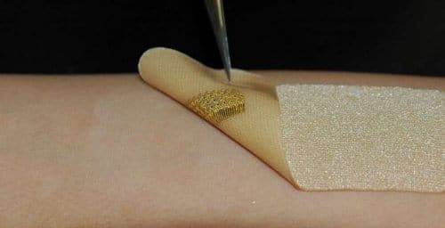 Image of the innovative detector integrated inside a textile-silicone bandage [courtesy: Matthew Brown]