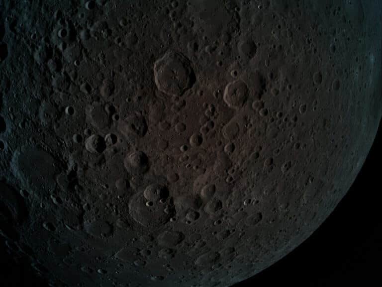 The far side of the Moon, a viewpoint not seen from Earth. In this picture the earth is hidden by the moon. The photo was taken from a height of 470 kilometers above the surface of the moon. Photo: SpaceIL and the Aerospace Industry