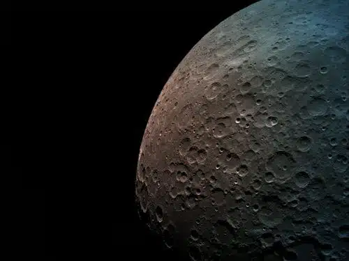 The far side of the moon, from an altitude of 550 km. The far side of the moon - Credit for Genesis photo courtesy of SpaceIL and Israel Aerospace Industries.