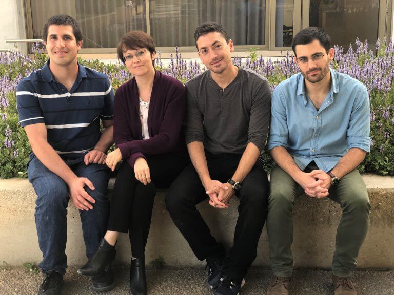 The team of researchers (from right to left): Daniel Zarhin, Boaz Steer, Prof. Ina Slutsky, Nir Gonen. Photo: Rachel Slutsky