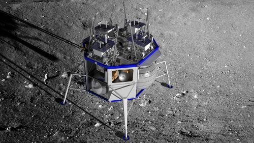 السطح العلوي لمركبة الهبوط القمرية بلو مون. الرسم التوضيحي: الأصل الأزرق