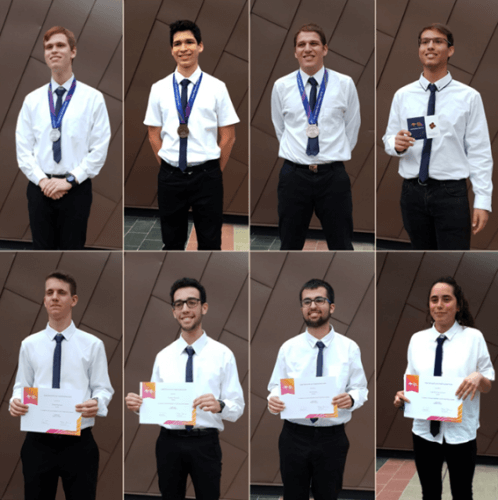 Top row from right to left: Omri Rabad (XNUMXth), Eran Man (bronze), Aviv Tillinger (gold), Eyal Wallach (silver). Bottom row from right: Liad Rubnik Toitsch, Ziv Cohen, Yonatan Hasson, Teddy Kleitman. Photo : Future Scientists Center