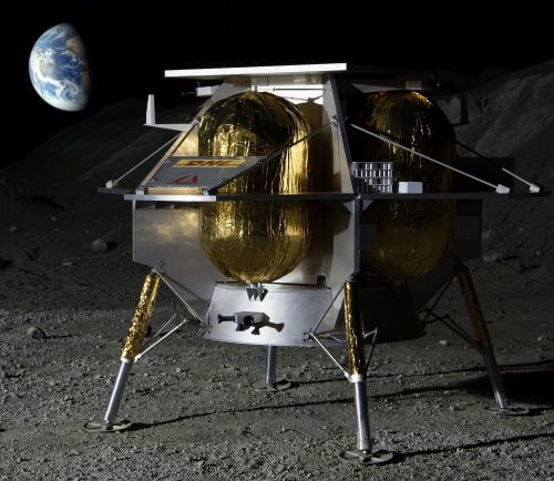 אסטרובוטיק מפיטסבורג הציעה להטיס עד 14 מטעדים אל מכתש גדול בצד הקרוב של הירח. איור: אסטרובוטיק