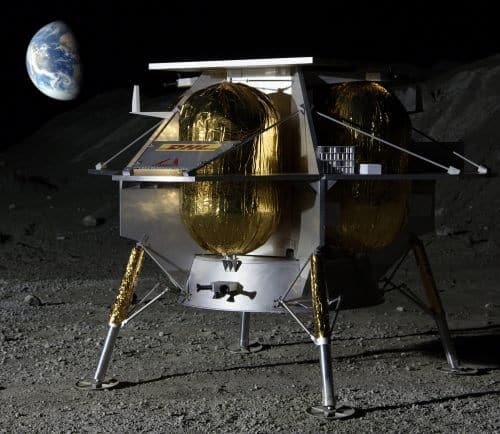 Astrobotics of Pittsburgh proposed flying up to 14 probes to a large crater on the near side of the moon. Illustration: Astrobotics