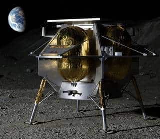 Astrobotics of Pittsburgh proposed flying up to 14 probes to a large crater on the near side of the moon. Illustration: Astrobotics