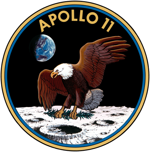 סמליל משימת אפולו 11 כפי שעוצבה על ידי האסטרונאוטים. צילום: נאס"א