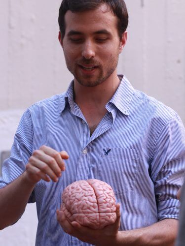 The student Shaked Ron demonstrates the project. Photo: Technion spokespeople