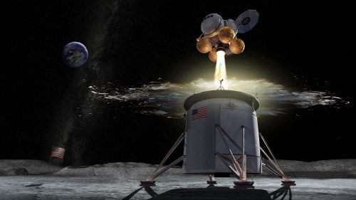 איור: נחתת הירח של תוכנית ארטמיס ממנה ימריאו האסטרונאוטים. איור: נאס"א 