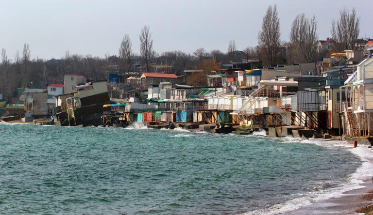 A neighborhood sinking into the Black Sea in Odessa, Ukraine. Photo: shutterstock