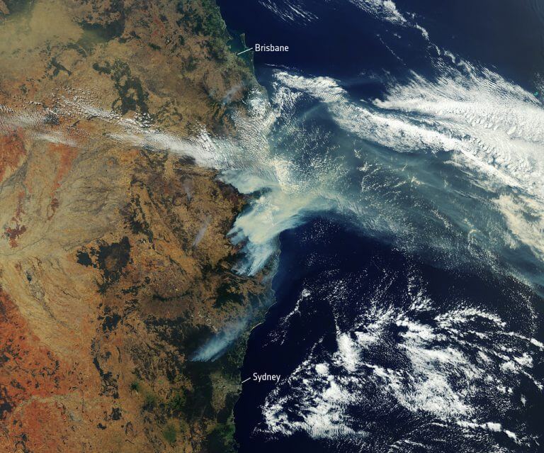 The fires in the state of New South Wales in Australia, 2019. From Wikipedia