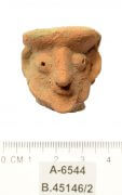 ראש צלמית בדמות אדם. צילום: קלרה עמית, רשות העתיקות