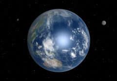 כך היה נראה כדור הארץ לו היו לו שני ירחים. מתוך ויקיפדיה