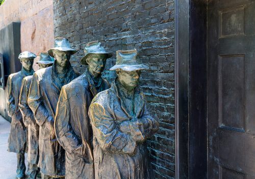 Memorial to President Franklin Delano Roosevelt during the Great Depression in Washington. Photo: Shutterstock