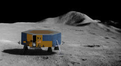 נחתת הירח XL-1 של מסטן תוביל מטעדי מדע וטכנולוגיה לקוטב הדרומי של הירח ב-2022. איור: Masten Space Systems