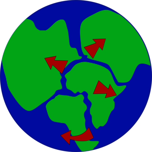 Breakup of the supercontinent Pangea. Illustration: Image by Clker-Free-Vector-Images from Pixabay