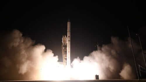 שיגור הלוויין אופק 16 מבסיס פלמחים ב-6 ביולי 2020. צילום: דוברות משרד הבטחון.