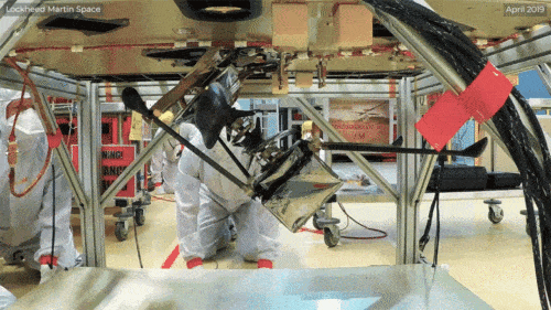 In this video clip an engineer watches a test of the launch system of the Mars Helicopter at Lockheed Martin Space in Denver on April 19, 2019. Credit: LMS